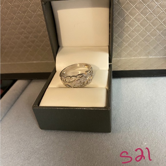 Graziano 925 sterling silver ring with 3 diamonds (#S21) - Picture 2 of 3